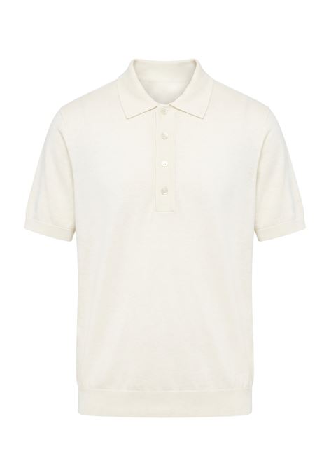 Paolo Pecora Gauge 16 Silk and Cotton Knit Polo - White PAOLO PECORA |  | A006 F2001102